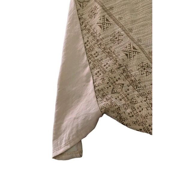 Miss Me Womens Large Beige Fringe Back Crocheted Sexy Cut Sleeve Shirt Blouse - Picture 3 of 12